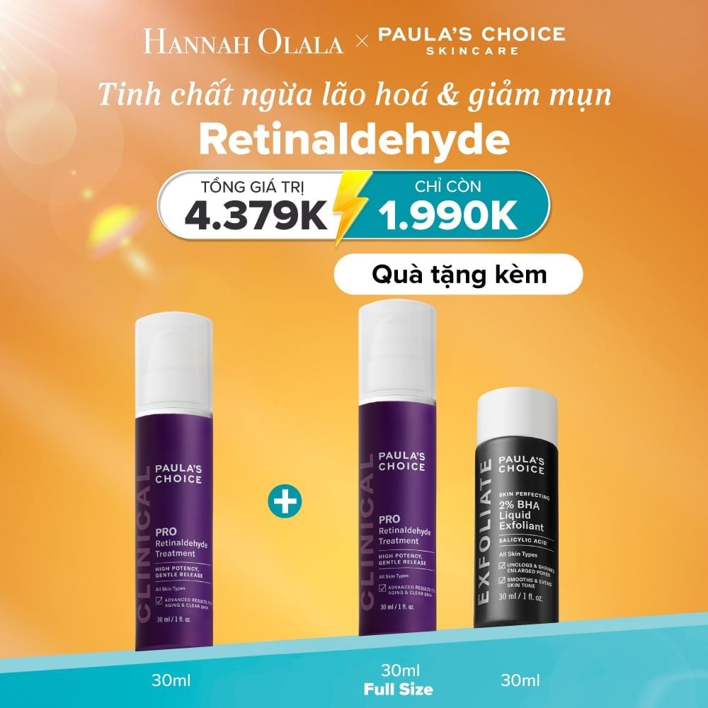 E4: [MUA 1 TẶNG 1] DEAL 11: TINH CHẤT RETINALDEHYDE NGĂN NGỪA CÁC DẤU HIỆU LÃO HÓA VÀ HỖ TRỢ GIẢM MỤN PRO RETINALDEHYDE TREATMENT 30ML 