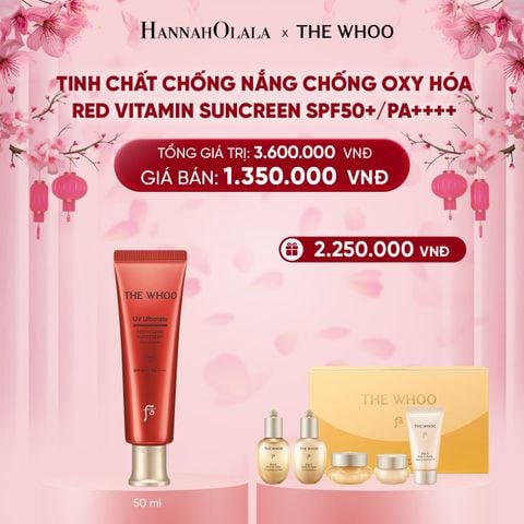  [GIAO HÀNG TỪ 08.01] DEAL 15: TINH CHẤT CHỐNG NẮNG CHỐNG OXY HÓA THE WHOO RED VITAMIN SUNCREEN SPF50+/PA++++ 50ML 
