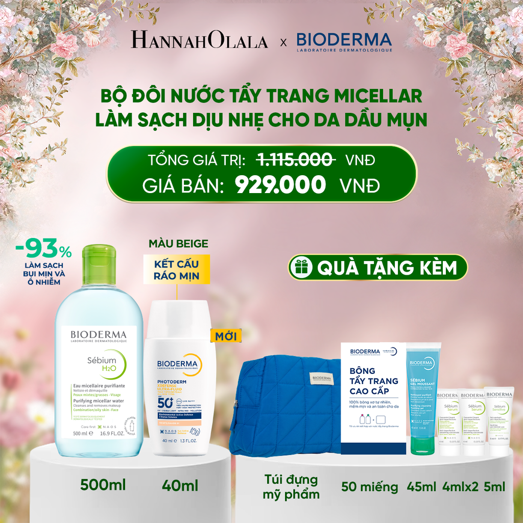  DEAL 13: BỘ ĐÔI NƯỚC TẨY TRANG VÀ SỮA CHỐNG NẮNG PHỔ RỘNG RÁO MỊN CHO DA DẦU MỤN 