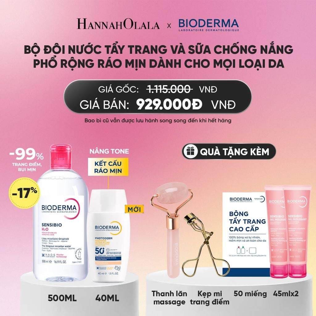  BỘ ĐÔI NƯỚC TẨY TRANG VÀ SỮA CHỐNG NẮNG PHỔ RỘNG RÁO MỊN CHO MỌI LOẠI DA (CHỌN MÀU)_A2101 