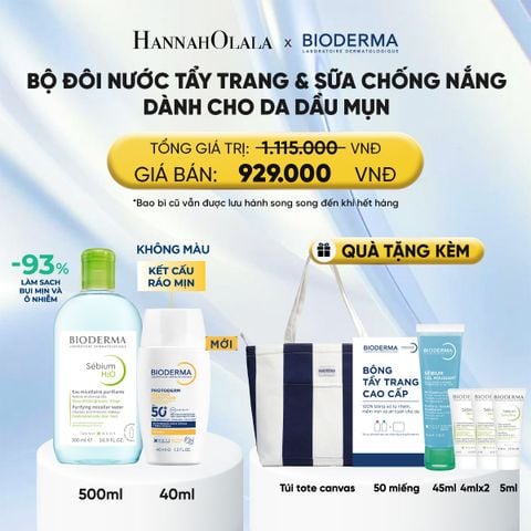  BỘ ĐÔI NƯỚC TẨY TRANG VÀ SỮA CHỐNG NẮNG PHỔ RỘNG RÁO MỊN CHO DA DẦU MỤN 