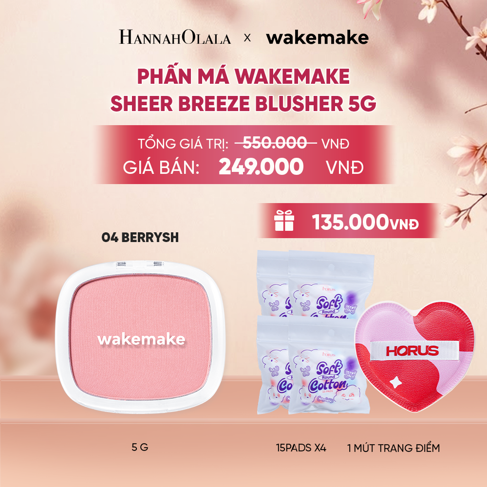  PHẤN MÁ WAKEMAKE SHEER BREEZE BLUSHER 5G - A1769 