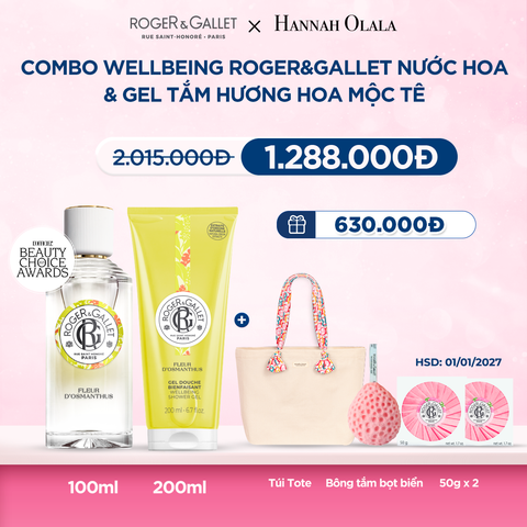  M52_DEAL 3: COMBO LƯU HƯƠNG WELBEING ROGER&GALLLET: NƯỚC HOA 100ML & GEL TẮM 200ML 