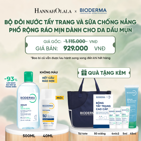  BỘ ĐÔI NƯỚC TẨY TRANG VÀ SỮA CHỐNG NẮNG PHỔ RỘNG RÁO MỊN CHO DA DẦU MỤN (CHỌN MÀU) - DEAL 13 - A223 