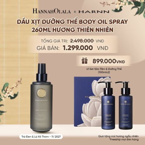  DẦU XỊT DƯỠNG THỂ BODY OIL SPRAY HARNN 260ML HƯƠNG THIÊN NHIÊN - GIÚP DƯỠNG ẨM CHUYÊN SÂU CHO CƠ THỂ - A2375 