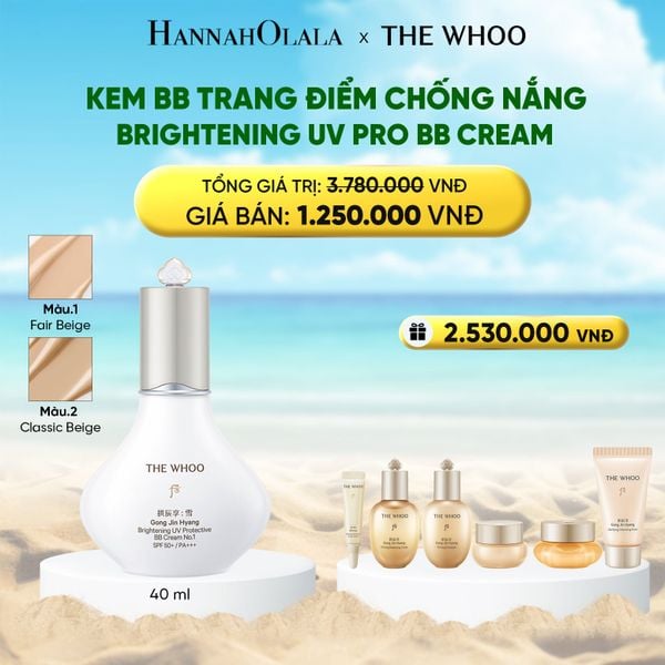 DEAL 15: KEM BB TRANG ĐIỂM CHỐNG NẮNG WHOO GONGJINHYANG BRIGHT UV PRO BB CREAM 40ML 