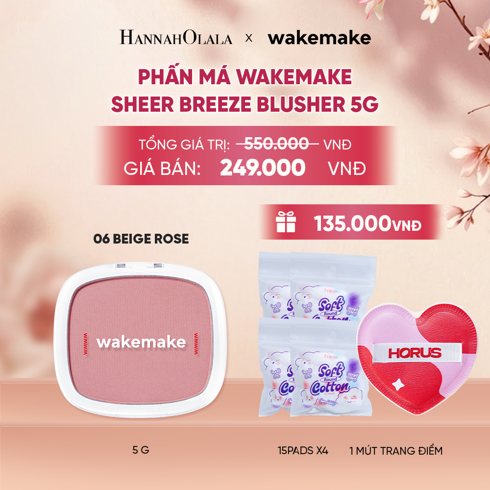  PHẤN MÁ WAKEMAKE SHEER BREEZE BLUSHER 5G - A1769 