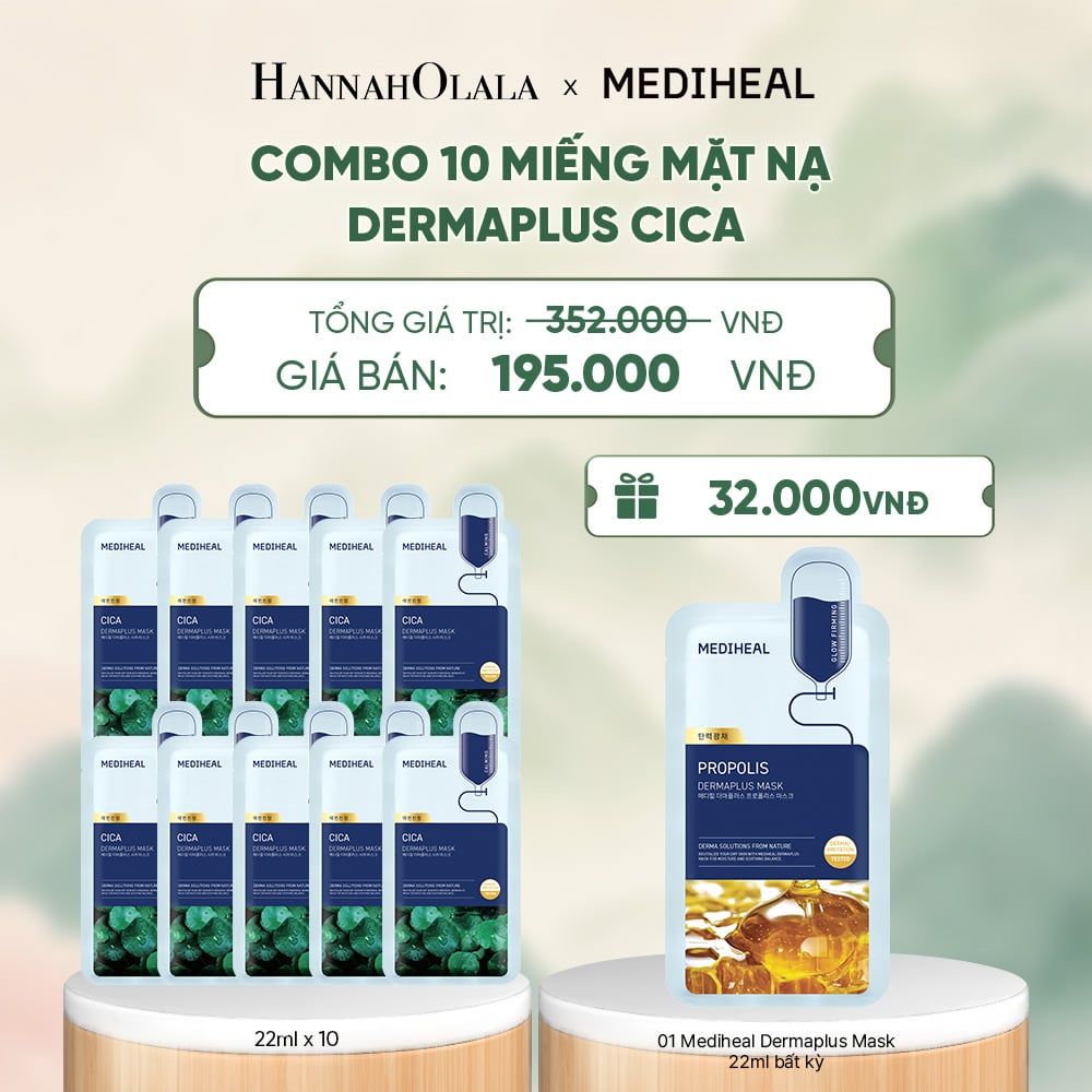  MEDIHEAL MẶT NẠ DERMAPLUS MASK 22ML (COMBO 10 MIẾNG) BẤT KỲ - A1468 