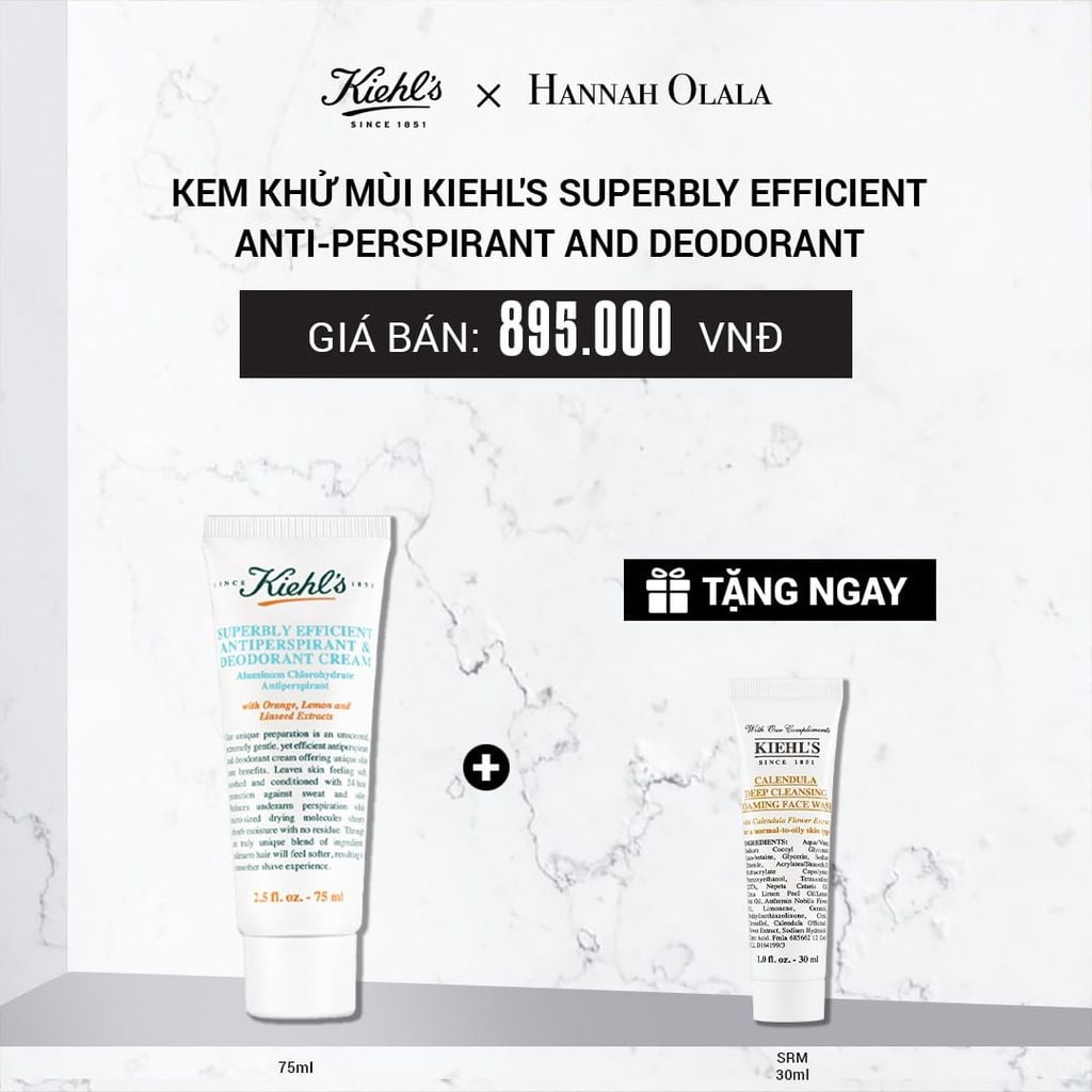  KEM KHỬ MÙI KIEHL'S SUPERBLY EFFICIENT ANTI-PERSPIRANT AND DEODORANT 
