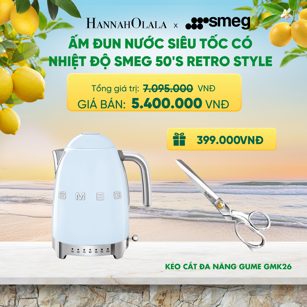  ẤM ĐUN NƯỚC SIÊU TỐC CÓ NHIỆT ĐỘ SMEG 50'S RETRO STYLE - A2136 