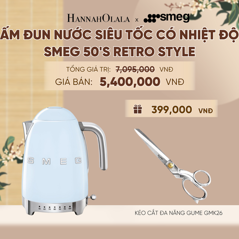  ẤM ĐUN NƯỚC SIÊU TỐC CÓ NHIỆT ĐỘ SMEG 50'S RETRO STYLE - A2281 
