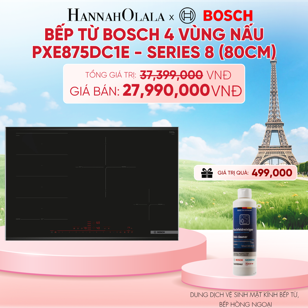  BẾP TỪ BOSCH 4 VÙNG NẤU PXE875DC1E - SERIES 8 (80CM) - B196 