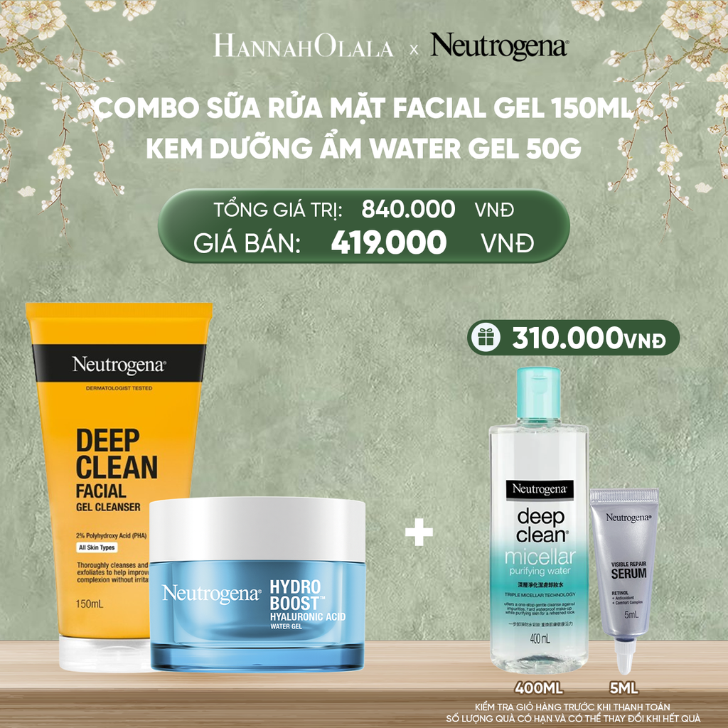  DEAL 6: COMBO SỮA RỬA MẶT FACIAL GEL 150ML + KEM DƯỠNG ẨM WATER GEL 50G 