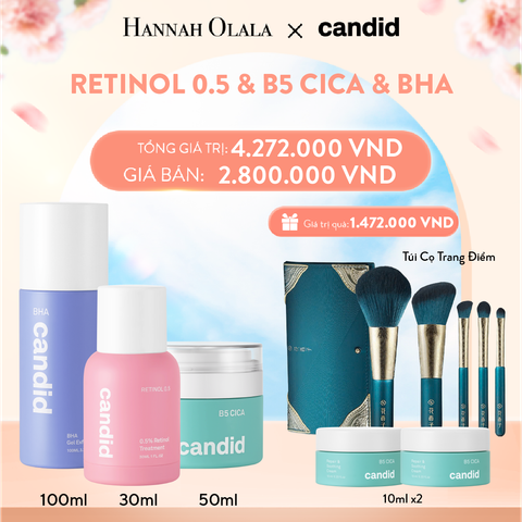  A150_DEAL 15: RETINOL 0.5% & B5 CICA & BHA BỘ BA NGĂN NGỪA LÃO HÓA, TẨY TẾ BÀO CHẾT VÀ DƯỠNG ẨM PHỤC HỒI 