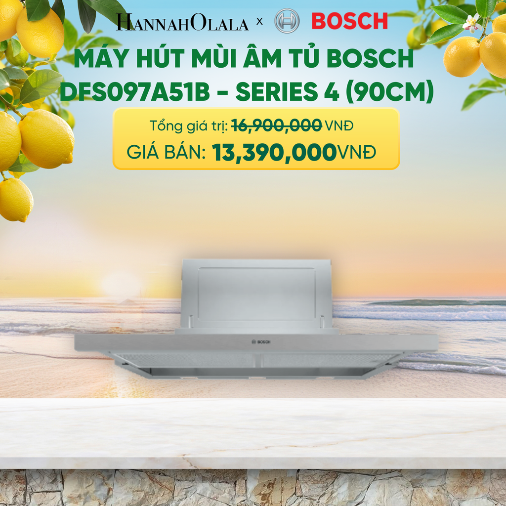  MÁY HÚT MÙI ÂM TỦ BOSCH DFS097A51B - SERIES 4 (90CM) - A2372 