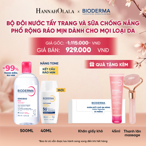  BỘ ĐÔI NƯỚC TẨY TRANG VÀ SỮA CHỐNG NẮNG PHỔ RỘNG RÁO MỊN CHO MỌI LOẠI DA (CHỌN MÀU) - A1875 