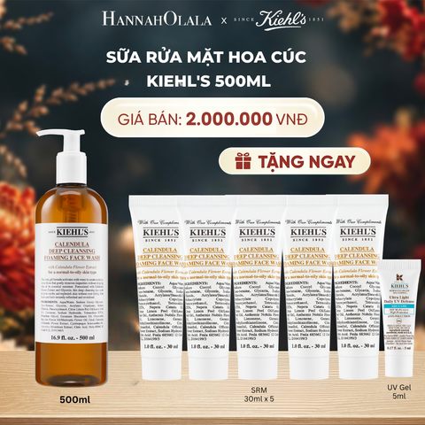  SỮA RỬA MẶT HOA CÚC KIEHL'S CALENDULA DEEP CLEANSING FOAMING FACE WASH 500ML - A128 