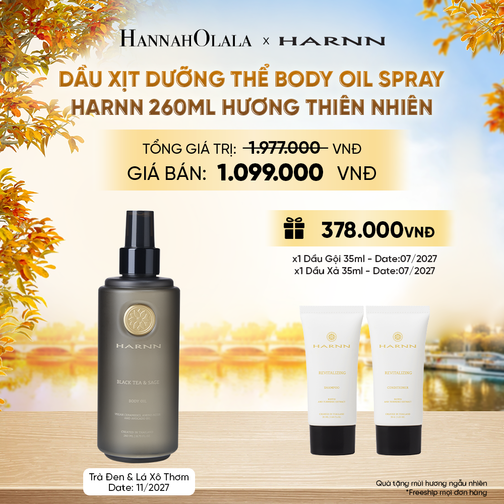  DẦU XỊT DƯỠNG THỂ BODY OIL SPRAY HARNN 260ML HƯƠNG THIÊN NHIÊN - GIÚP DƯỠNG ẨM CHUYÊN SÂU CHO CƠ THỂ - E238 