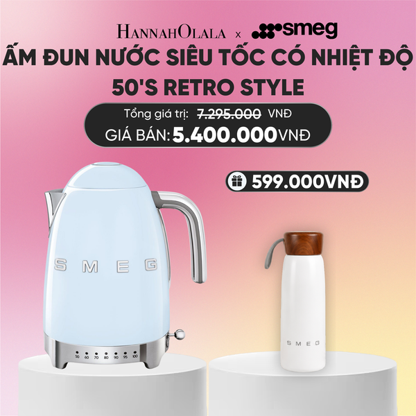  ẤM ĐUN NƯỚC SIÊU TỐC CÓ NHIỆT ĐỘ SMEG 50'S RETRO STYLE 