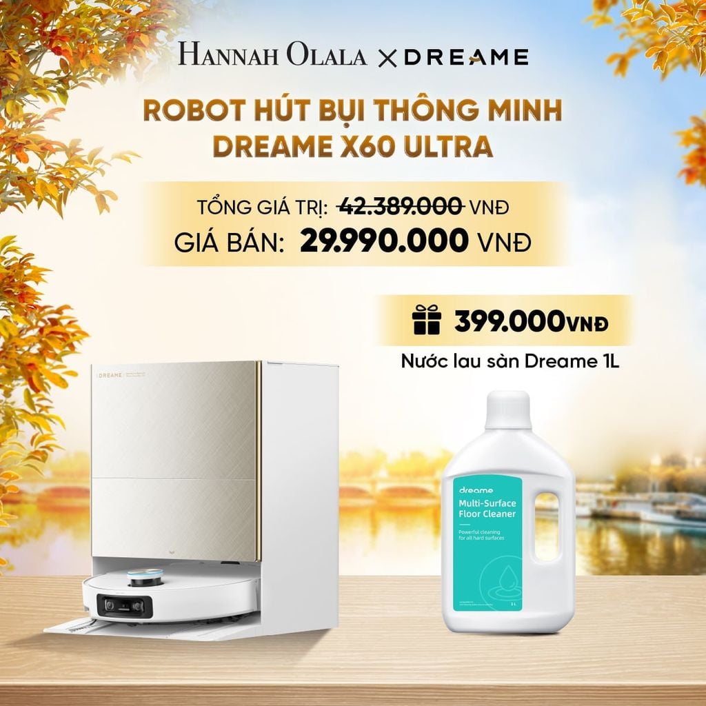  DREAME X60 ULTRA ROBOT HÚT BỤI THÔNG MINH - VƯỢT CHƯỚNG NGẠI KÉP LÊN TỚI 8.8CM - THIẾT KẾ SIÊU MỎNG 7.95CM - E1527 