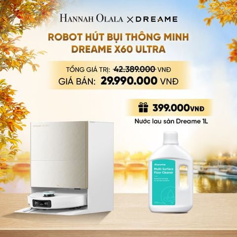  DREAME X60 ULTRA ROBOT HÚT BỤI THÔNG MINH - VƯỢT CHƯỚNG NGẠI KÉP LÊN TỚI 8.8CM - THIẾT KẾ SIÊU MỎNG 7.95CM - E1527 