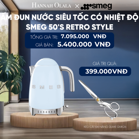  ẤM ĐUN NƯỚC SIÊU TỐC CÓ NHIỆT ĐỘ SMEG 50'S RETRO STYLE 