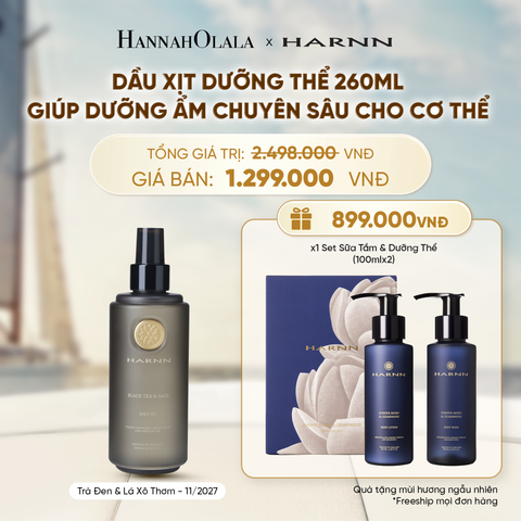  DẦU XỊT DƯỠNG THỂ BODY OIL SPRAY HARNN 260ML HƯƠNG THIÊN NHIÊN - GIÚP DƯỠNG ẨM CHUYÊN SÂU CHO CƠ THỂ - A1412 