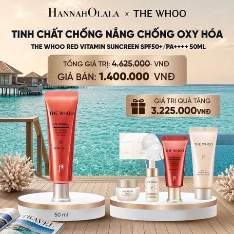  BỘ TINH CHẤT CHỐNG NẮNG CHỐNG OXY HÓA THE WHOO RED VITAMIN SUNCREEN SPF50+/PA++++ 50ML_ D190 