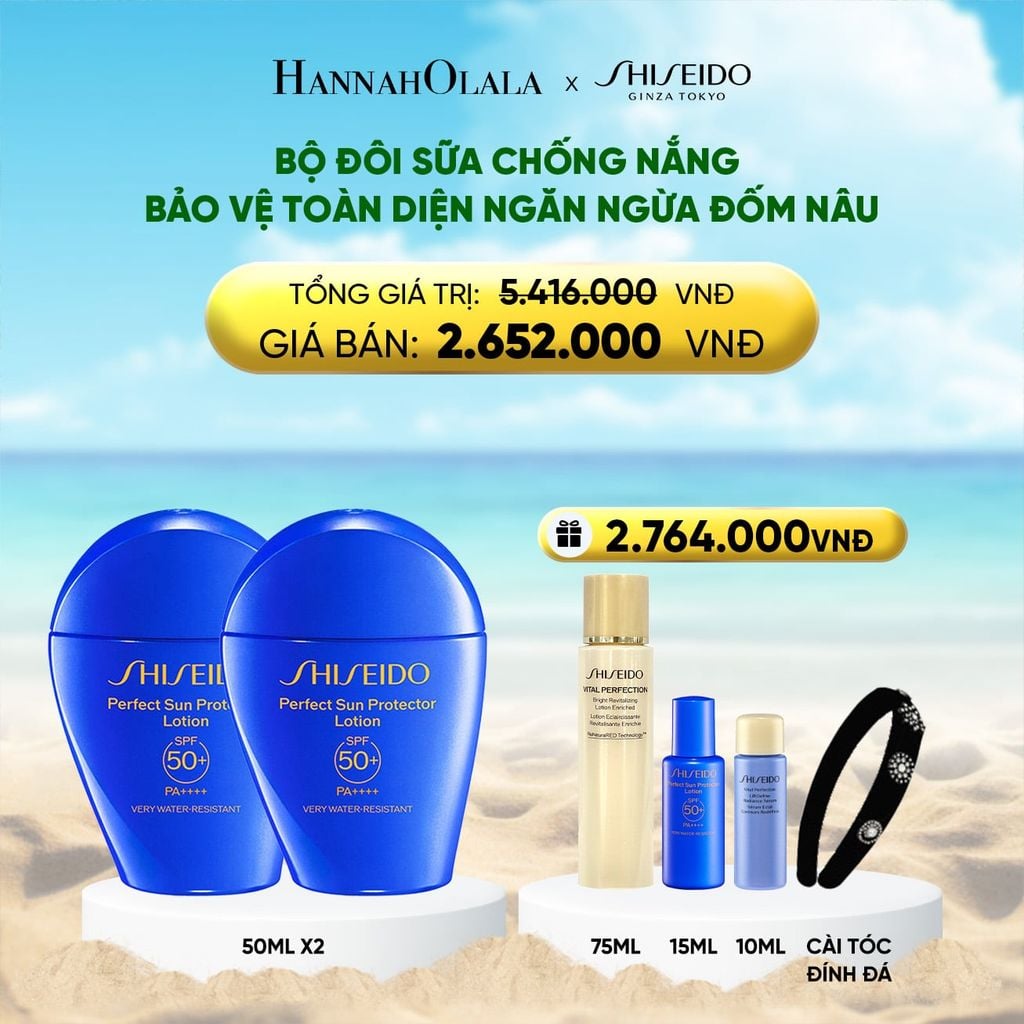  DEAL 15: COMBO X2 CHỐNG NẮNG TOÀN DIỆN NGĂN NGỪA LÃO HÓA LÀM MỜ ĐỐM NÂU NHỜ CÔNG NGHỆ PROFENCEL - SỮA CHỐNG NẮNG DƯỠNG DA SHISEIDO 