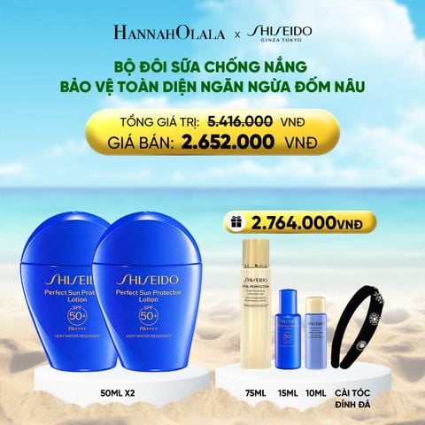 DEAL 15: COMBO X2 CHỐNG NẮNG TOÀN DIỆN NGĂN NGỪA LÃO HÓA LÀM MỜ ĐỐM NÂU NHỜ CÔNG NGHỆ PROFENCEL - SỮA CHỐNG NẮNG DƯỠNG DA SHISEIDO 