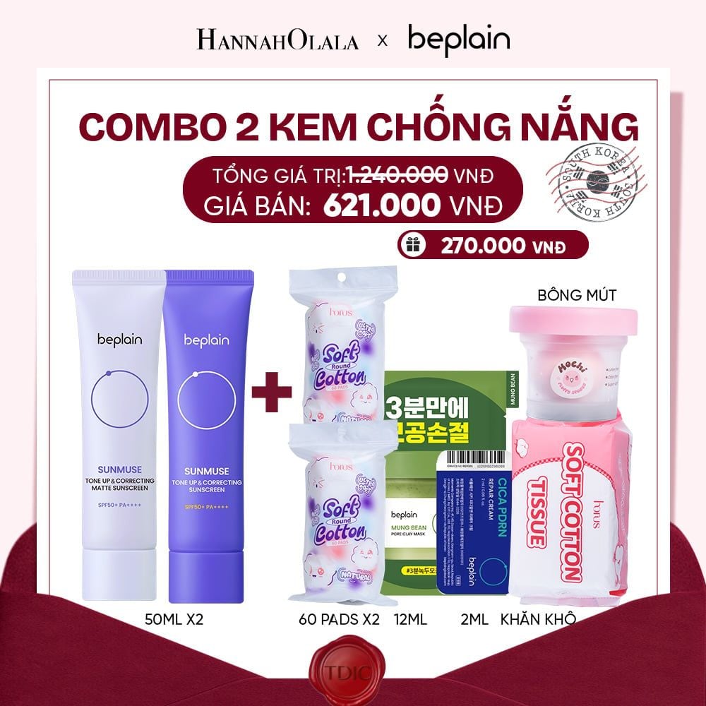  COMBO 2 KCN: BEPLAIN KEM CHỐNG NẮNG SUNMUSE SUNSCREEN 50ML BẤT KỲ_M29 