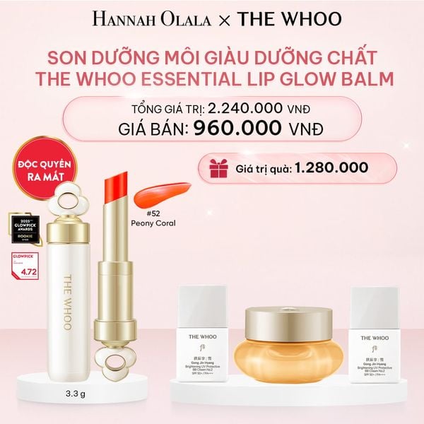  E238_DEAL 14: NEW - BỘ SON DƯỠNG CẢI THIỆN NẾP NHĂN MÔI THE WHOO ESSENTIAL LIP GLOW BALM - 52 PEONY CORAL 