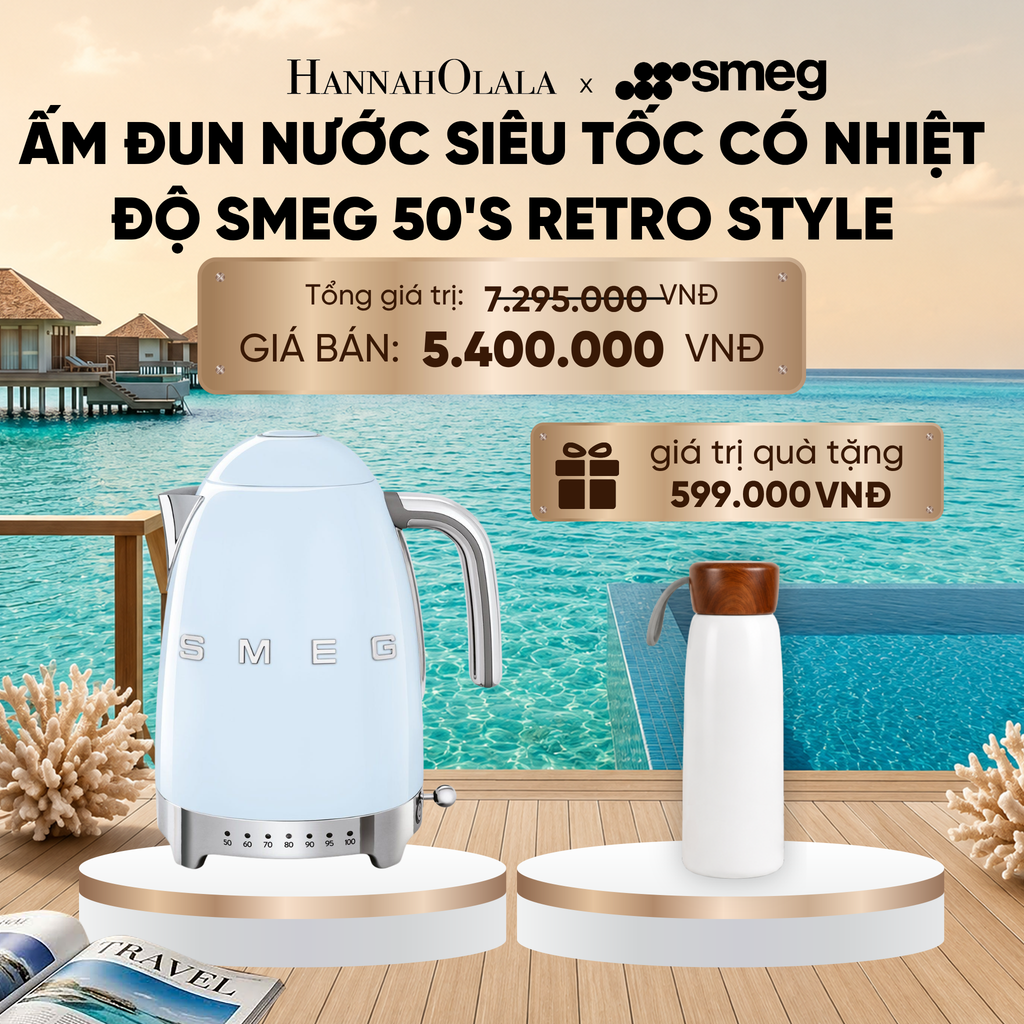  ẤM ĐUN NƯỚC SIÊU TỐC CÓ NHIỆT ĐỘ SMEG 50'S RETRO STYLE_ D1290 