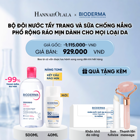  BỘ ĐÔI NƯỚC TẨY TRANG VÀ SỮA CHỐNG NẮNG PHỔ RỘNG RÁO MỊN CHO MỌI LOẠI DA (CHỌN MÀU) 