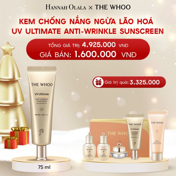  A337_DEAL 15: BỘ KEM CHỐNG NẮNG NGỪA LÃO HOÁ THE WHOO UV ULTIMATE ANTI-WRINKLE SUNSCREEN SPECIAL SET 75ML 