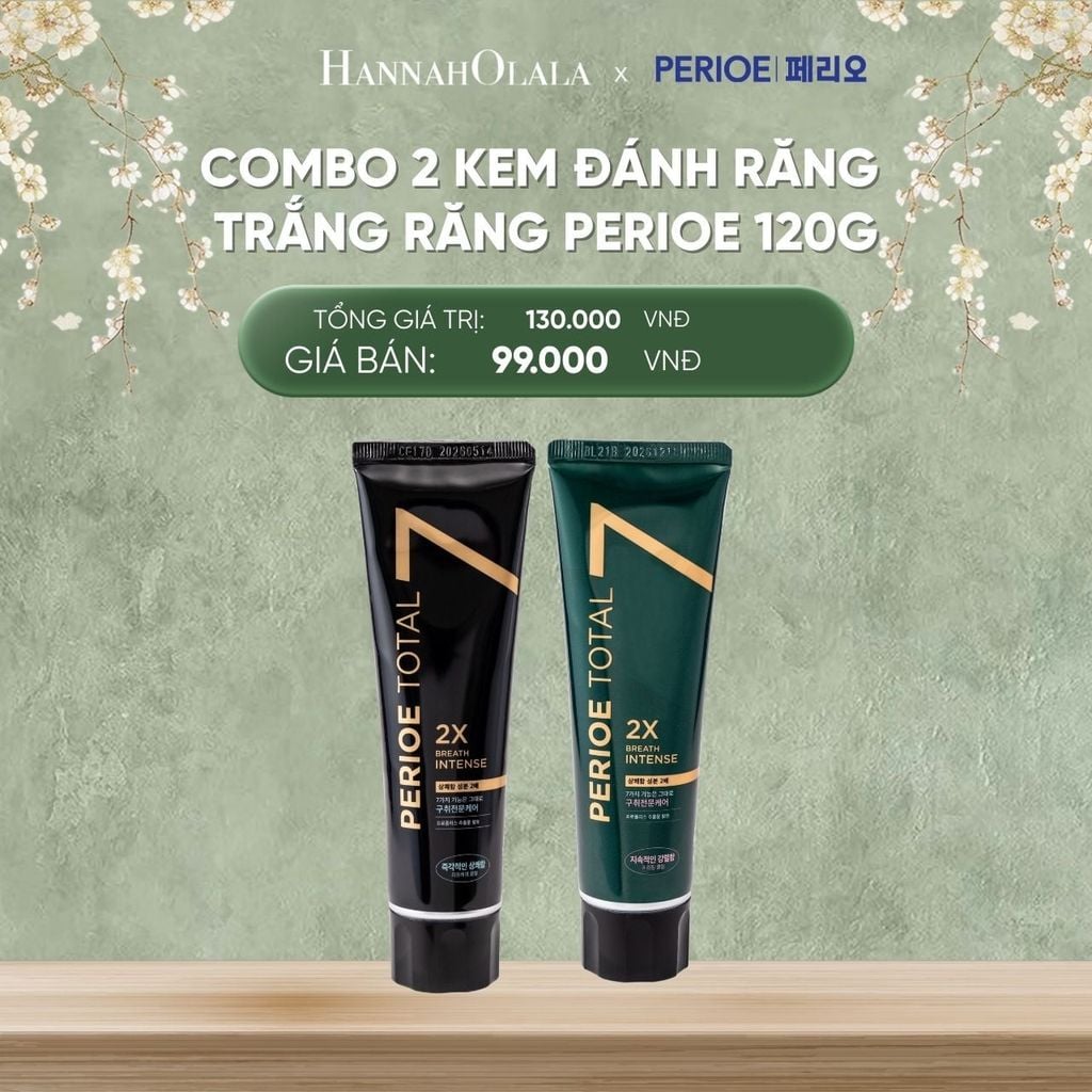  DEAL 8: COMBO 2 KEM ĐÁNH RĂNG TRẮNG RĂNG PERIOE CHĂM SÓC RĂNG MIỆNG, NGỪA SÂU RĂNG 120G 