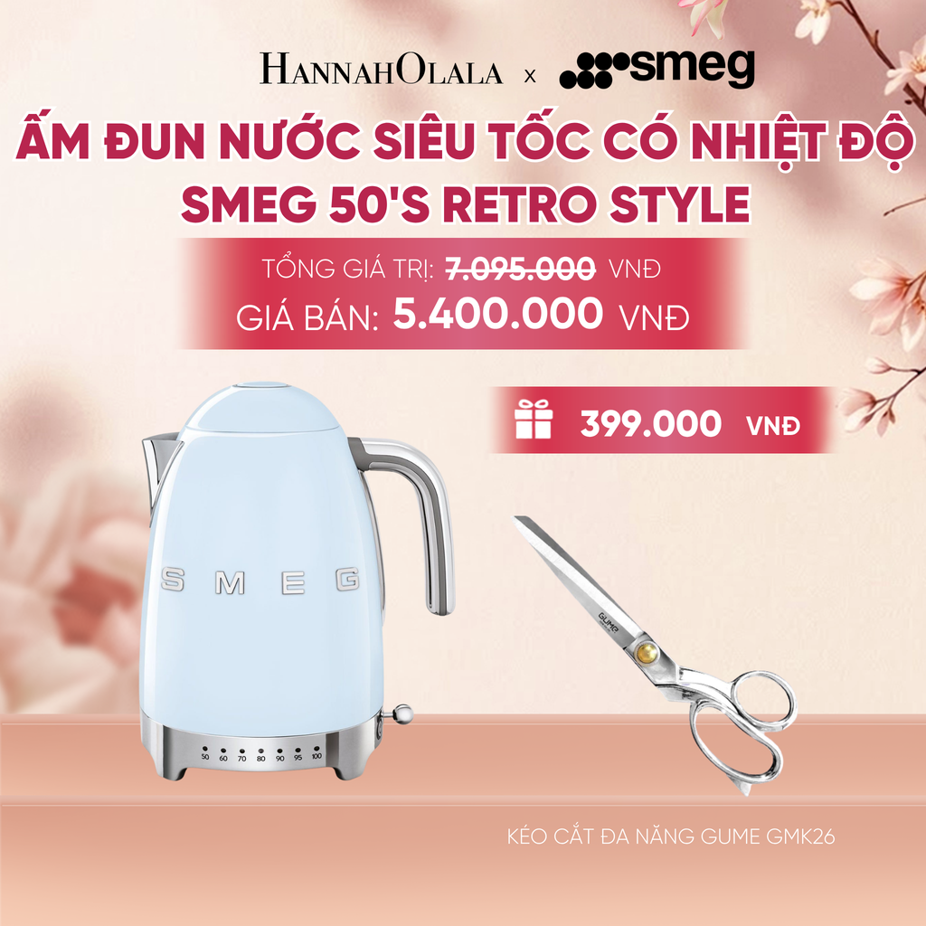  ẤM ĐUN NƯỚC SIÊU TỐC CÓ NHIỆT ĐỘ SMEG 50'S RETRO STYLE - A970 