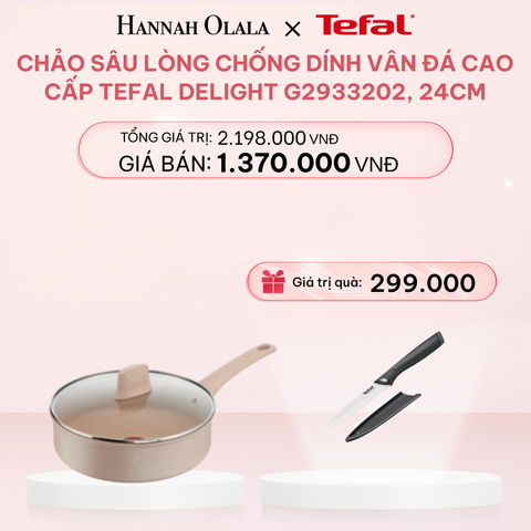  E81_DEAL 8.2: CHẢO SÂU LÒNG CHỐNG DÍNH VÂN ĐÁ CAO CẤP TEFAL DELIGHT G2933202, 24CM 