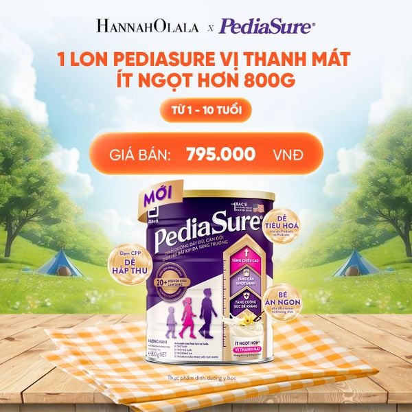  1 LON PEDIASURE VỊ THANH MÁT, ÍT NGỌT HƠN 800G DEAL 15: 