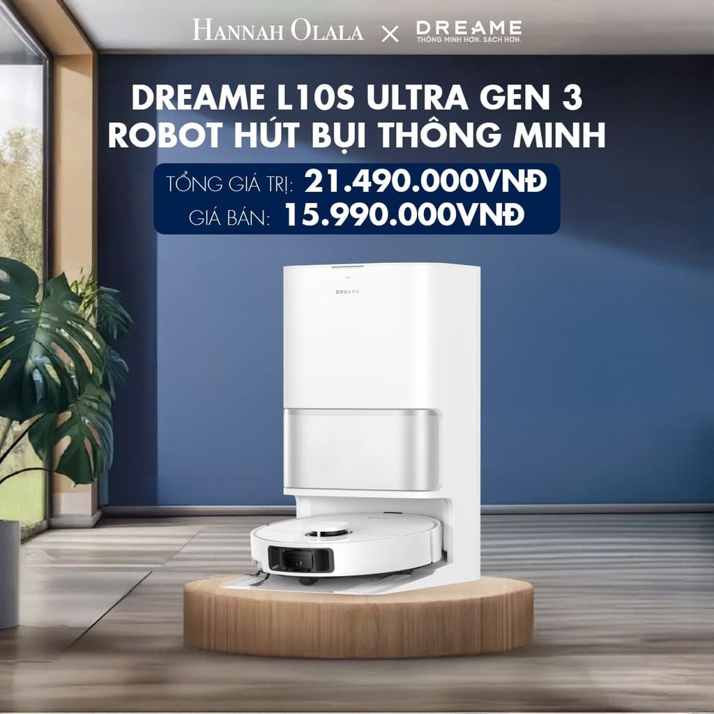  DREAME L10S ULTRA GEN 3 ROBOT HÚT BỤI THÔNG MINH - LỰC HÚT 25.000PA - TÙY CHỈNH VỚI 5 CẤP ĐỘ HÚT - BH 24 THÁNG 