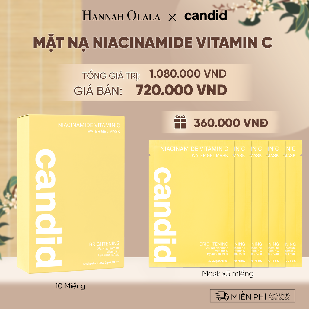  HỘP 10 MIẾNG MẶT NẠ DƯỠNG SÁNG NIACINAMIDE VITAMIN C DEAL 14: - A221 