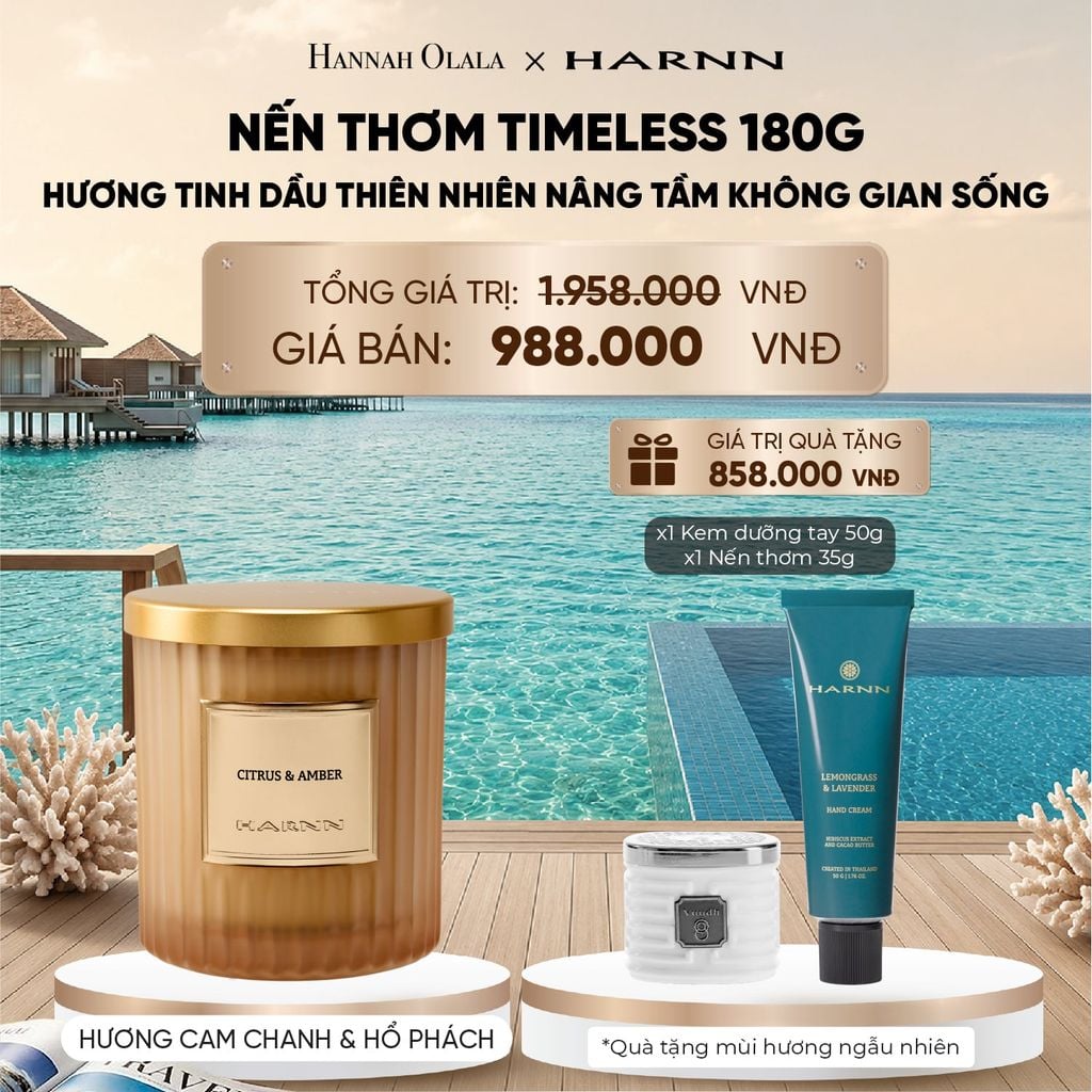  [HARNN NEW COLLECTION] NẾN THƠM TIMELESS 180G HƯƠNG TINH DẦU THIÊN NHIÊN NÂNG TẦM KHÔNG GIAN SỐNG 