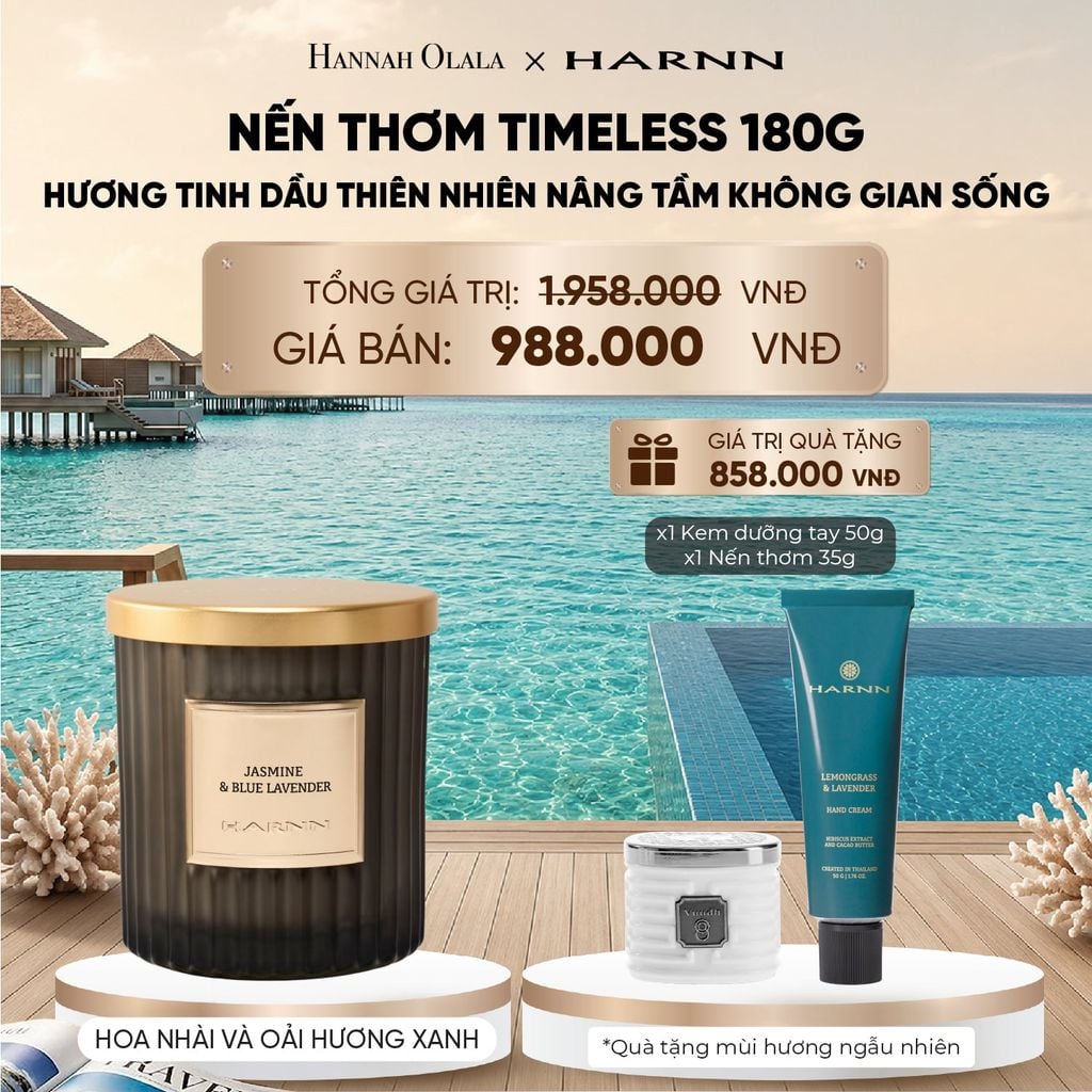  [HARNN NEW COLLECTION] NẾN THƠM TIMELESS 180G HƯƠNG TINH DẦU THIÊN NHIÊN NÂNG TẦM KHÔNG GIAN SỐNG 