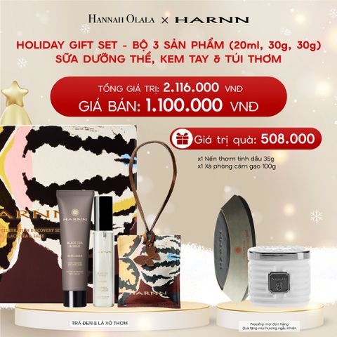  A1112_DEAL 15: HOLIDAY SET HARNN SOULFUL DISCOVERY - BỘ 3 SẢN PHẨM SỮA DƯỠNG THỂ, KEM TAY & TÚI THƠM (20ml, 30g, 30g) 
