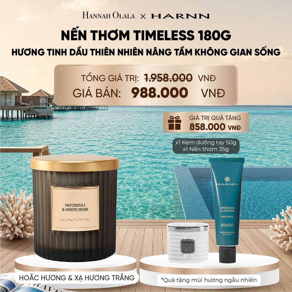  [HARNN NEW COLLECTION] NẾN THƠM TIMELESS 180G HƯƠNG TINH DẦU THIÊN NHIÊN NÂNG TẦM KHÔNG GIAN SỐNG 