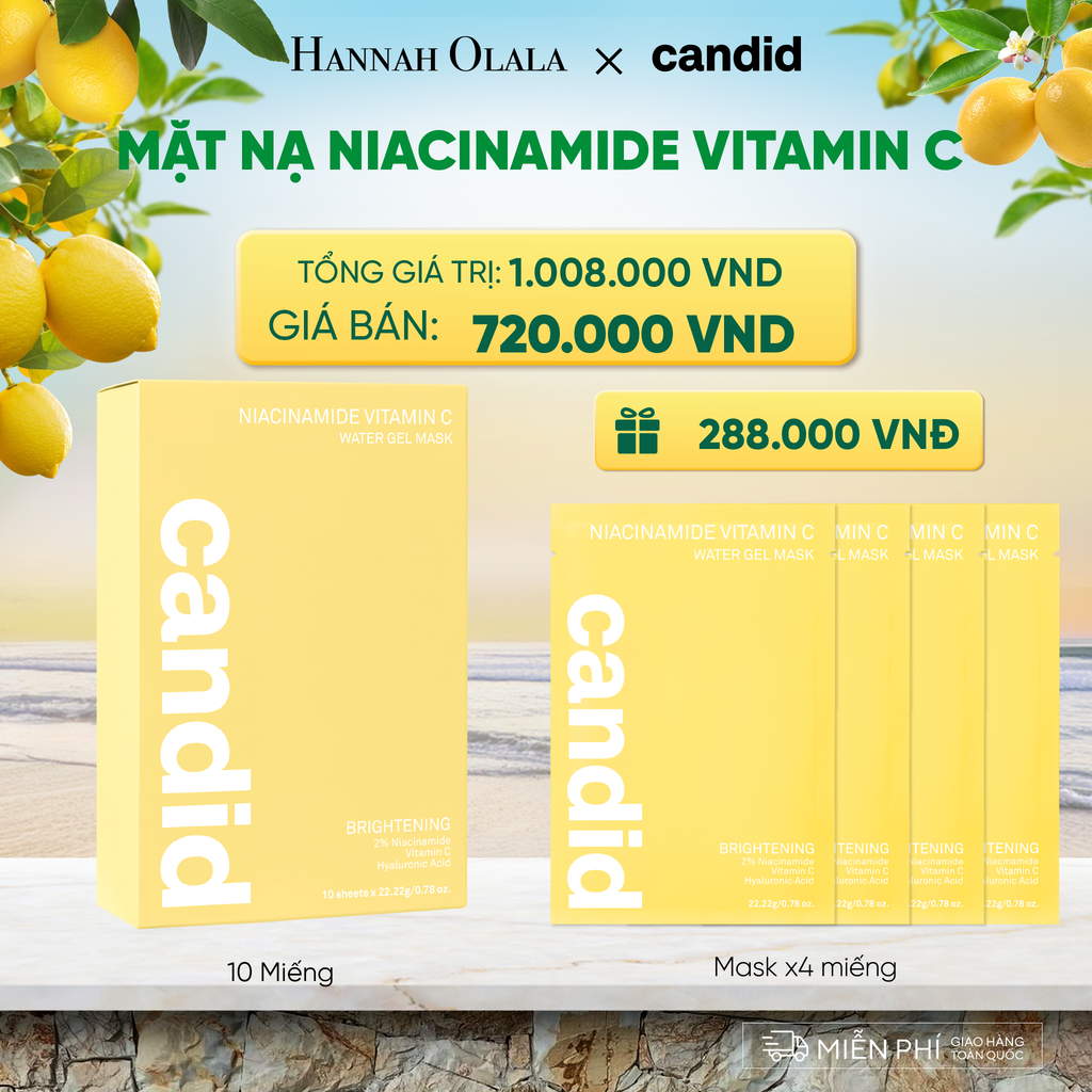  HỘP 10 MIẾNG MẶT NẠ DƯỠNG SÁNG NIACINAMIDE VITAMIN C DEAL 14: 