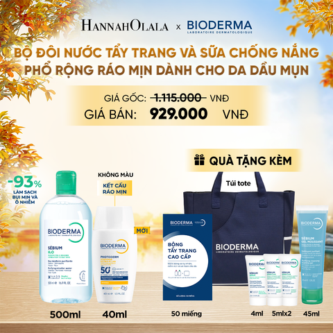  BỘ ĐÔI NƯỚC TẨY TRANG VÀ SỮA CHỐNG NẮNG PHỔ RỘNG RÁO MỊN CHO DA DẦU MỤN (CHỌN MÀU) - E751 