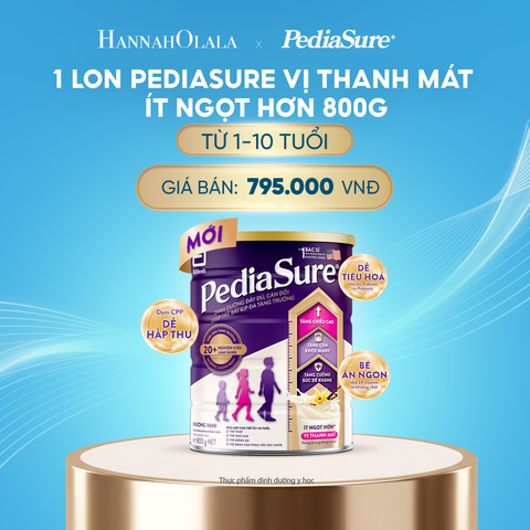  DEAL15: 1 LON PEDIASURE VỊ THANH MÁT, ÍT NGỌT HƠN 800G 