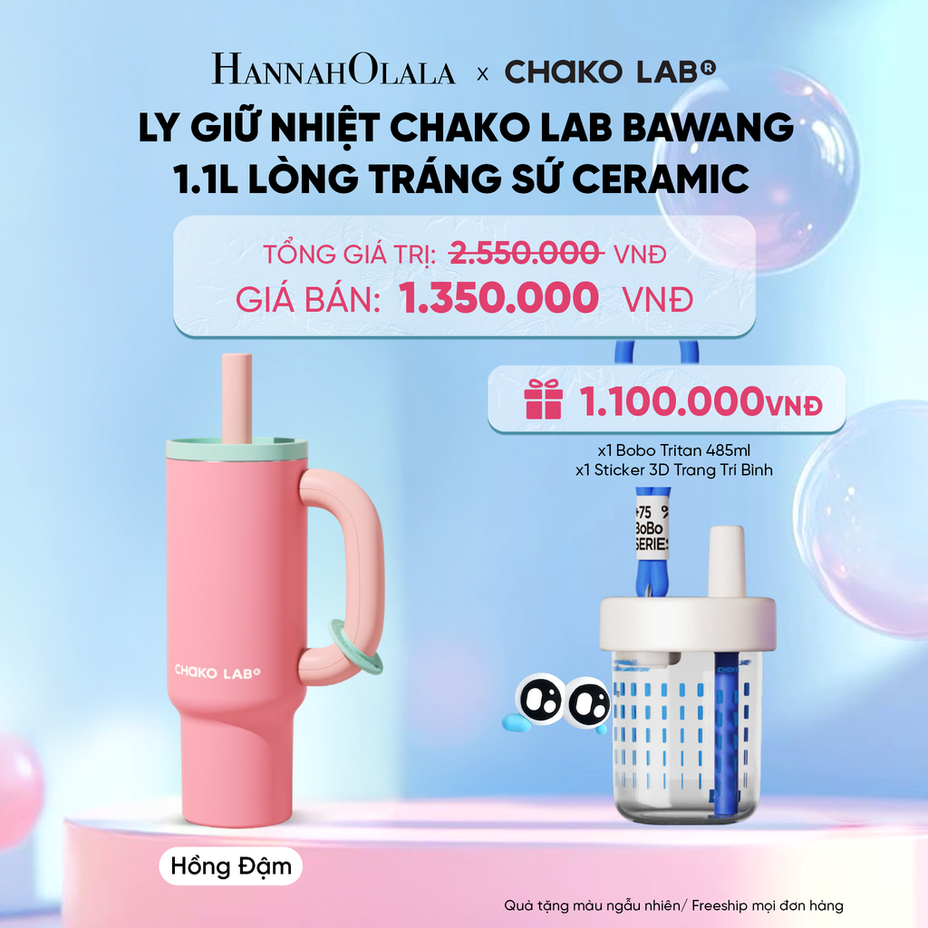  LY GIỮ NHIỆT CHAKO LAB BAWANG 1.1L LÒNG TRÁNG SỨ CERAMIC 