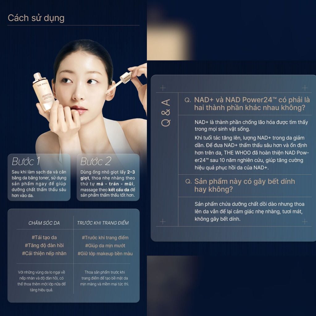  DEAL 3: MỚI RA MẮT - BỘ TINH CHẤT TĂNG CƯỜNG NGỪA LÃO HÓA CHUYÊN SÂU THE WHOO BICHUP ULTIMATE RECOVERY NAD POWER AMPOULE 30ML SPECIAL SET 